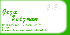 geza pelzman business card